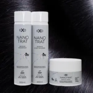 KIT NANOTRAT REPAIR SHAMPOO 300ML, CONDICIONADOR 300ML & MASCARA 250G - EXO